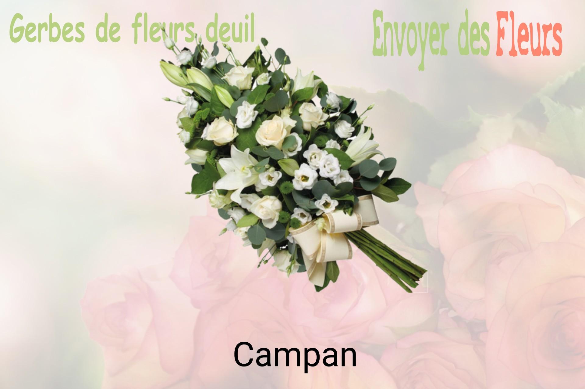 Gerbe de fleurs de deuil livrée à Campan